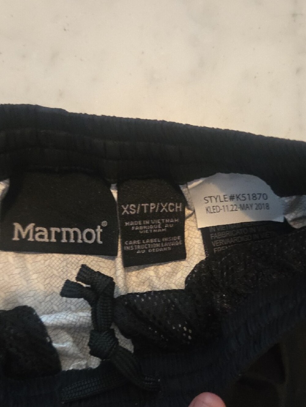 Marmot Kids Black Elastic Waist Rain Pants - Picture 2 of 2